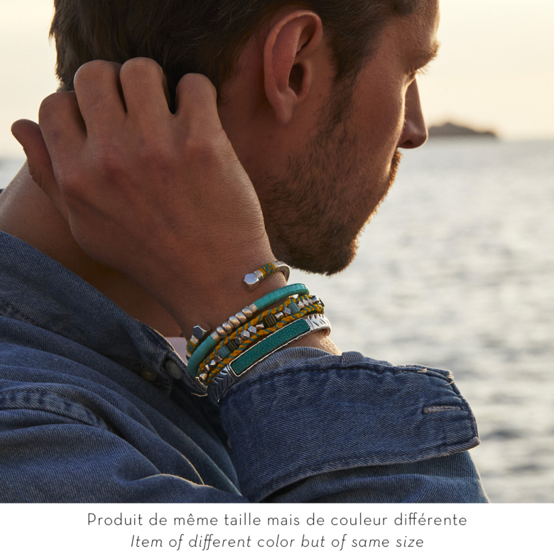 Marius enamel men bracelet silver Gold plated - Men Jewellery - Création Gas  Bijoux