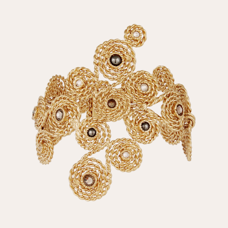 Bracelet manchette Mistral doré Métal doré à l'or fin - Bijoux Créations  femme - Création Gas Bijoux