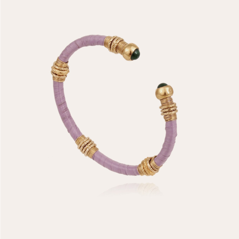 Sari raffia bracelet acetate gold Gold plated - Creations for Women  Jewellery - Création Gas Bijoux