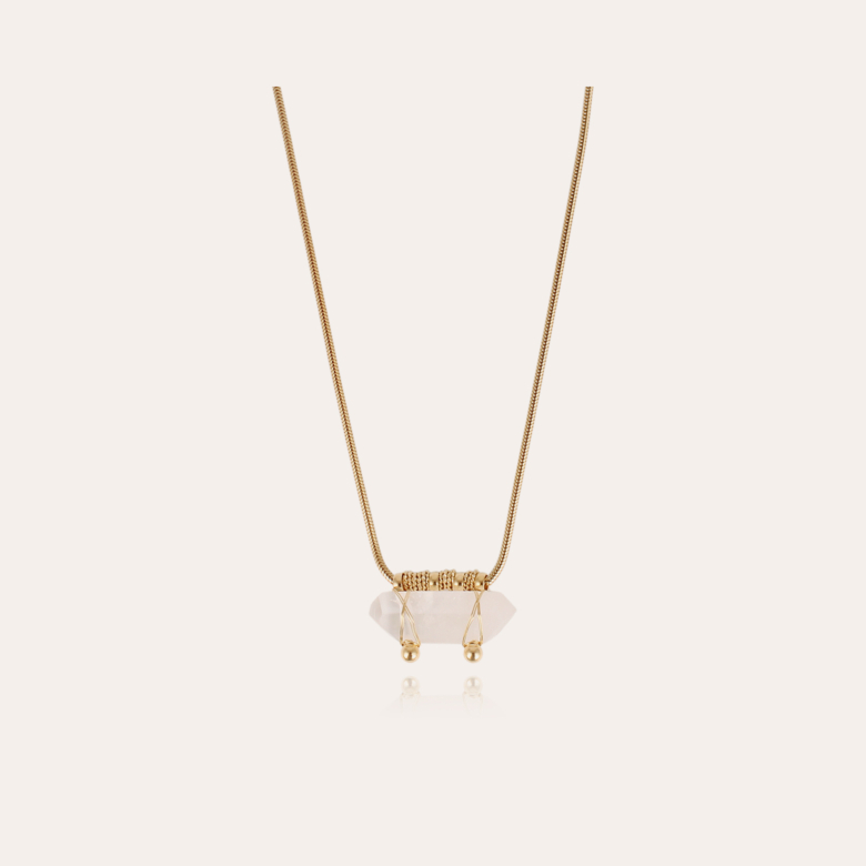 Cristal necklace gold - Rock crystal Gold plated - Creations for Women  Jewellery - Création Gas Bijoux