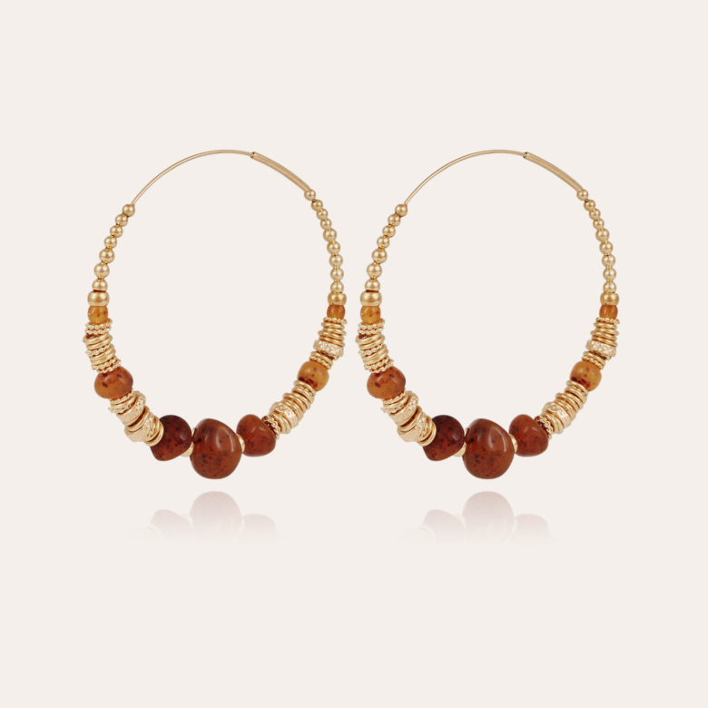 Biba hoop earrings gold - Tortoise Gold plated - Women Jewellery - Création  Gas Bijoux