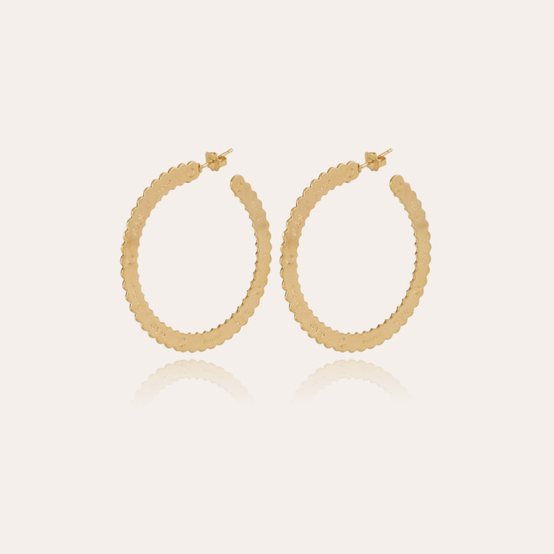 Boucles d'oreilles créoles Bolduc petit modèle dorées Métal doré à l'or fin  - Bijoux Créations femme - Création Gas Bijoux