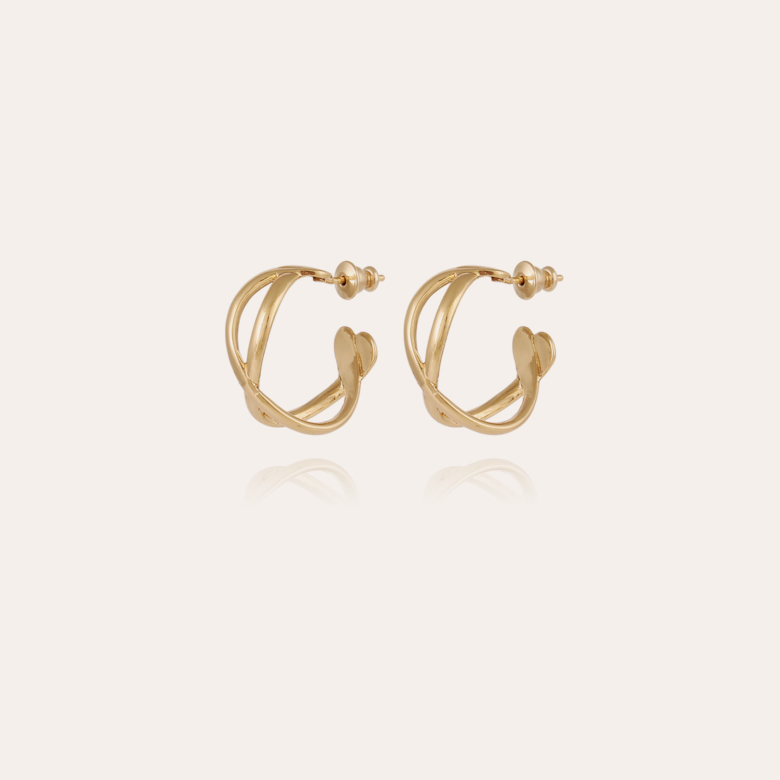 Boucles d'oreilles créoles Destinée dorées Métal doré à l'or fin - Bijoux  Créations femme - Création Gas Bijoux