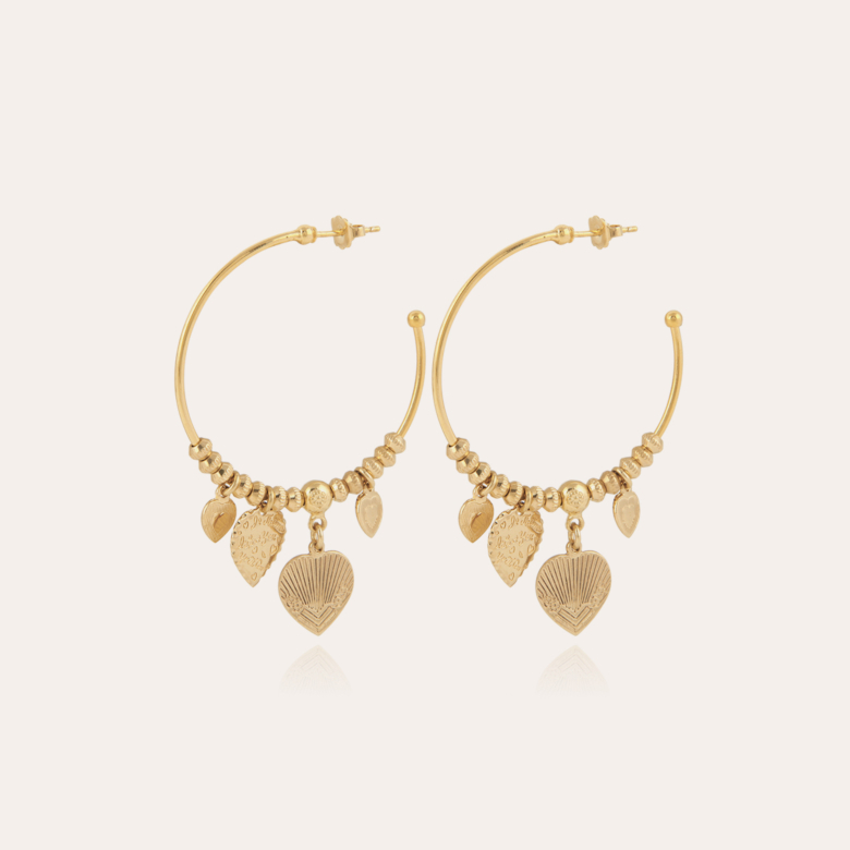 Boucles d'oreilles créoles Love mini dorées Métal doré à l'or fin - Bijoux  Femme - Création Gas Bijoux