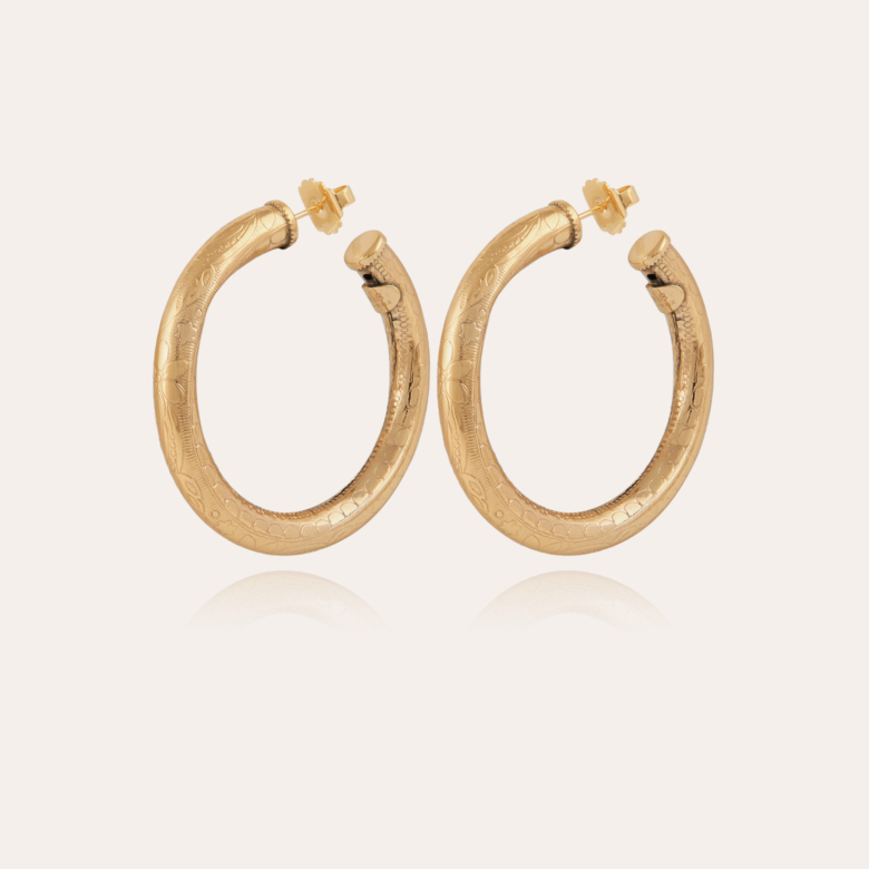 Boucles d'oreilles créoles Maoro petit modèle dorées Métal doré à l'or fin  - Bijoux Femme - Création Gas Bijoux