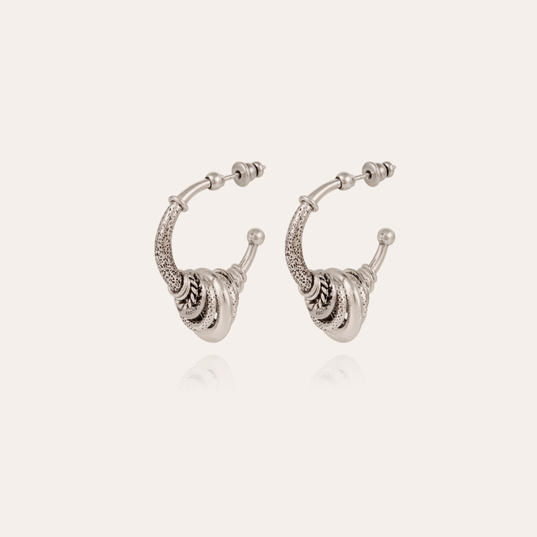 Maranzana hoop earrings small size silver Brass covered with genuine silver  - Creations for Women Jewellery - Création Gas Bijoux