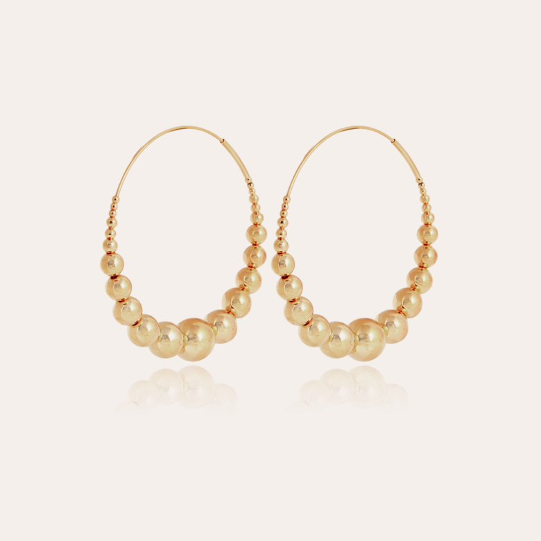 Boucles d'oreilles créoles Multiperla dorées Métal doré à l'or fin - Bijoux  Créations femme - Création Gas Bijoux