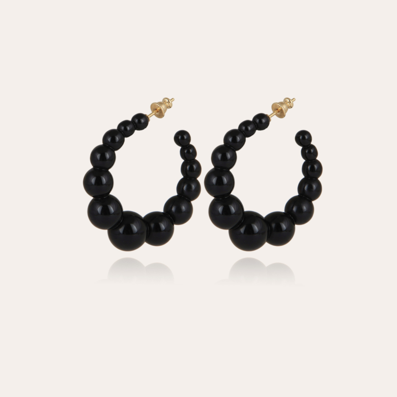 Andy hoop earrings small size acetate gold - Black Gold plated - Creations  for Women Jewellery - Création Gas Bijoux