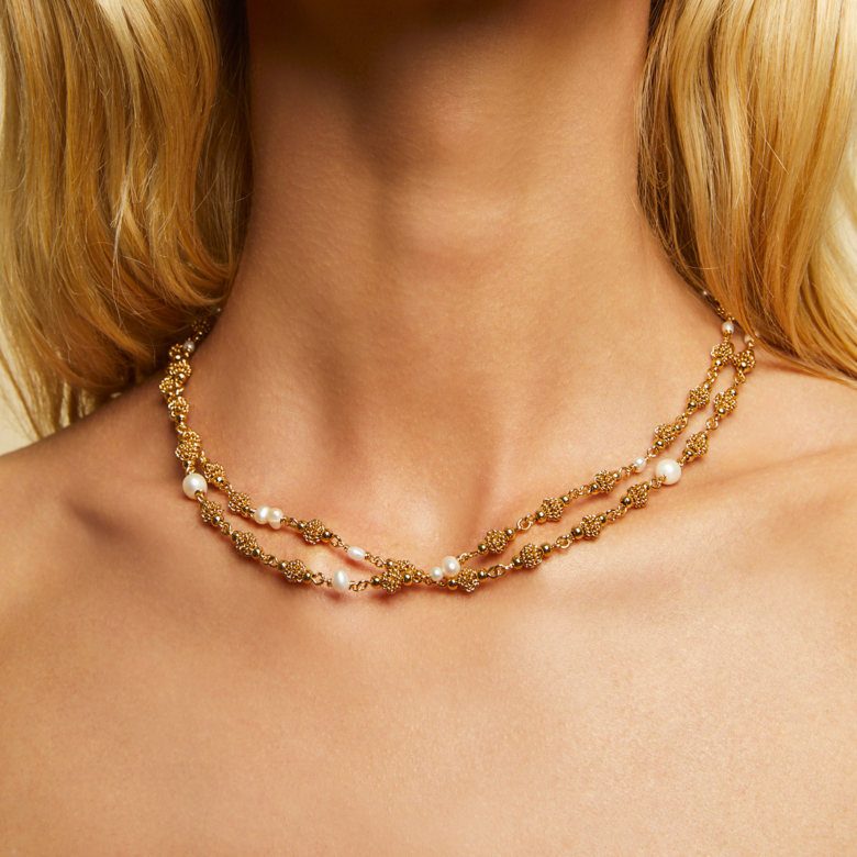 Rosario long necklace gold Gold plated - Creations for Women Jewellery -  Création Gas Bijoux