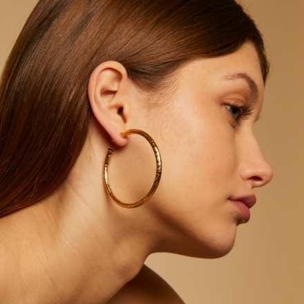 Boucles d'oreilles créoles Maori petit modèle dorées